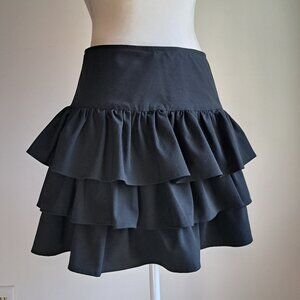 H&M 4 black ruffled short skirt skater goth punk emo witchy